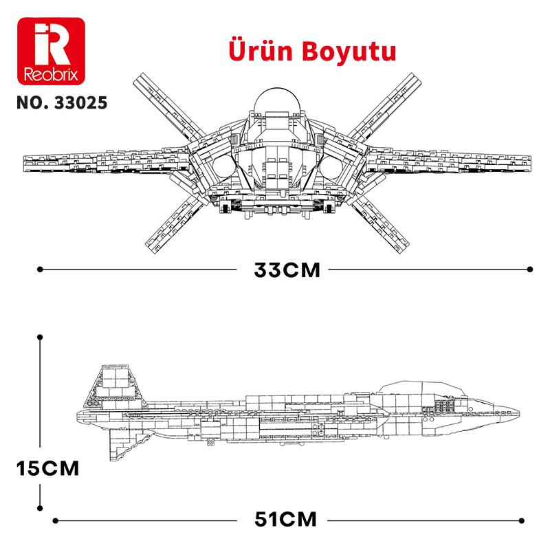 Reobrix Fighter Aircraft Chinese Chengdu J-20 33025 Brick Yapım Seti