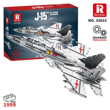 Reobrix - Reobrix 33023 Shenyang J-15 Jet Uçak Yaratıcı Yapı Blok Seti Building Block (J-15 Flying Shark)-1999Parça