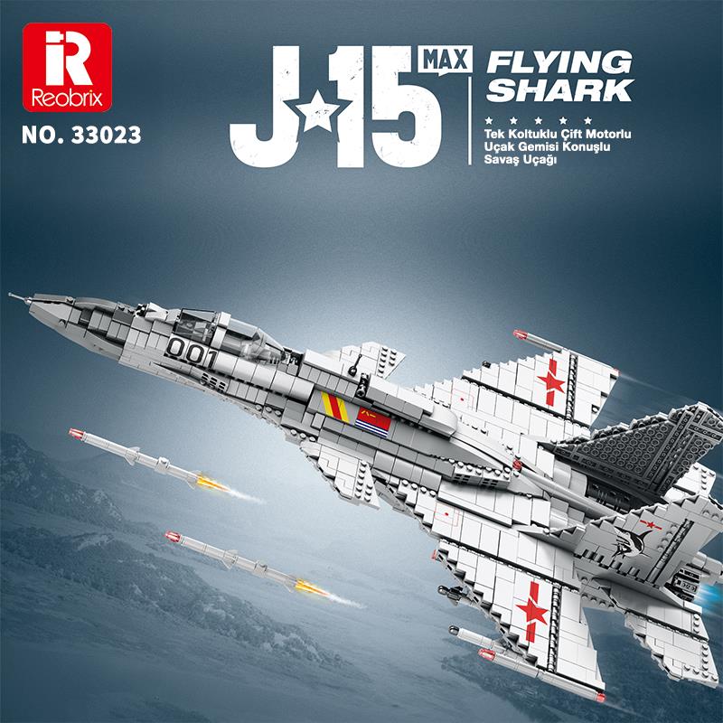 Reobrix 33023 Shenyang J-15 Jet Uçak Yaratıcı Yapı Blok Seti Building Block (J-15 Flying Shark)-1999Parça
