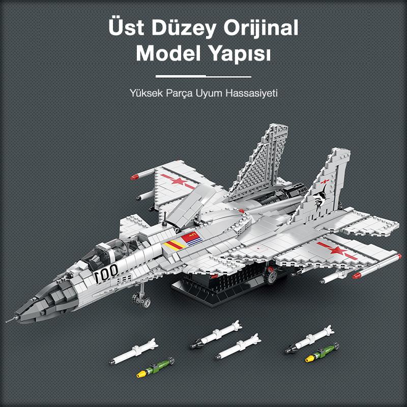 Reobrix 33023 Shenyang J-15 Jet Uçak Yaratıcı Yapı Blok Seti Building Block (J-15 Flying Shark)-1999Parça