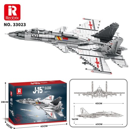 Reobrix 33023 Shenyang J-15 Jet Uçak Yaratıcı Yapı Blok Seti Building Block (J-15 Flying Shark)-1999Parça - Thumbnail
