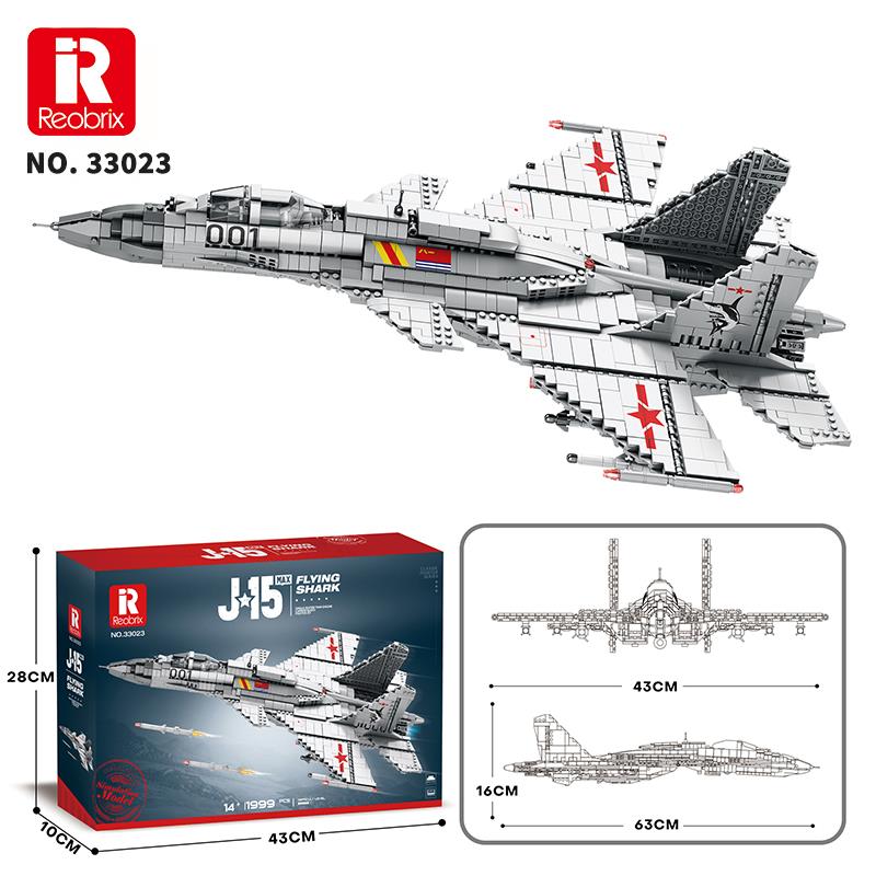Reobrix 33023 Shenyang J-15 Jet Uçak Yaratıcı Yapı Blok Seti Building Block (J-15 Flying Shark)-1999Parça