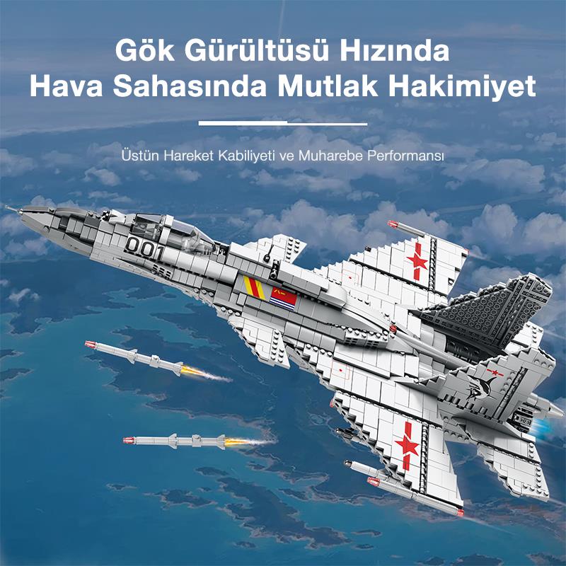 Reobrix 33023 Shenyang J-15 Jet Uçak Yaratıcı Yapı Blok Seti Building Block (J-15 Flying Shark)-1999Parça