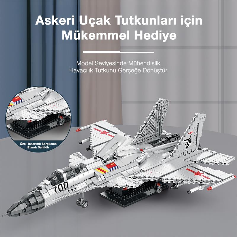 Reobrix 33023 Shenyang J-15 Jet Uçak Yaratıcı Yapı Blok Seti Building Block (J-15 Flying Shark)-1999Parça