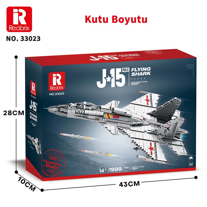 Reobrix 33023 Shenyang J-15 Jet Uçak Yaratıcı Yapı Blok Seti Building Block (J-15 Flying Shark)-1999Parça