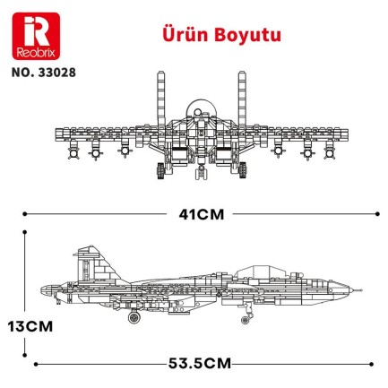 Reobrix Fighter Aircraft Chinese Shenyang J-15 33028 Brick Yapım Seti - Thumbnail