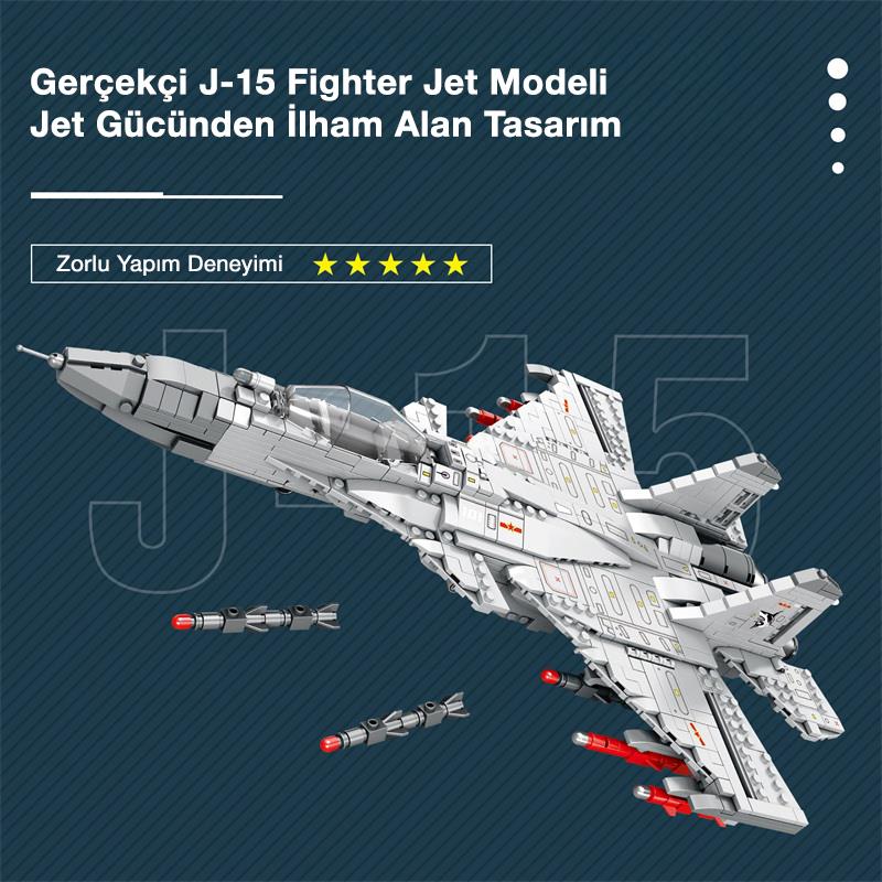 Reobrix Fighter Aircraft Chinese Shenyang J-15 33028 Brick Yapım Seti
