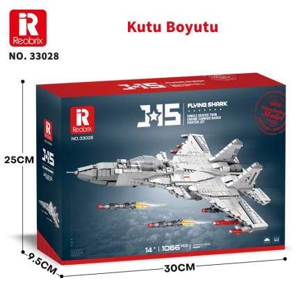 Reobrix Fighter Aircraft Chinese Shenyang J-15 33028 Brick Yapım Seti - Thumbnail