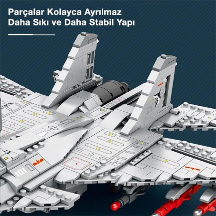 Reobrix 33028 Çin Savaşçı Shenyang J-15 Jet Uçak Yaratıcı Yapı Blok Seti Building Blocks - 1066 Parça - Thumbnail