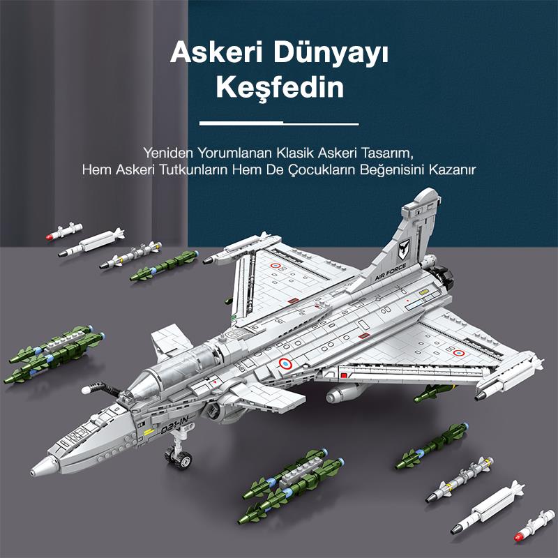 Reobrix Fighter Aircraft French Dassault Rafale 33035 Brick Yapım Seti