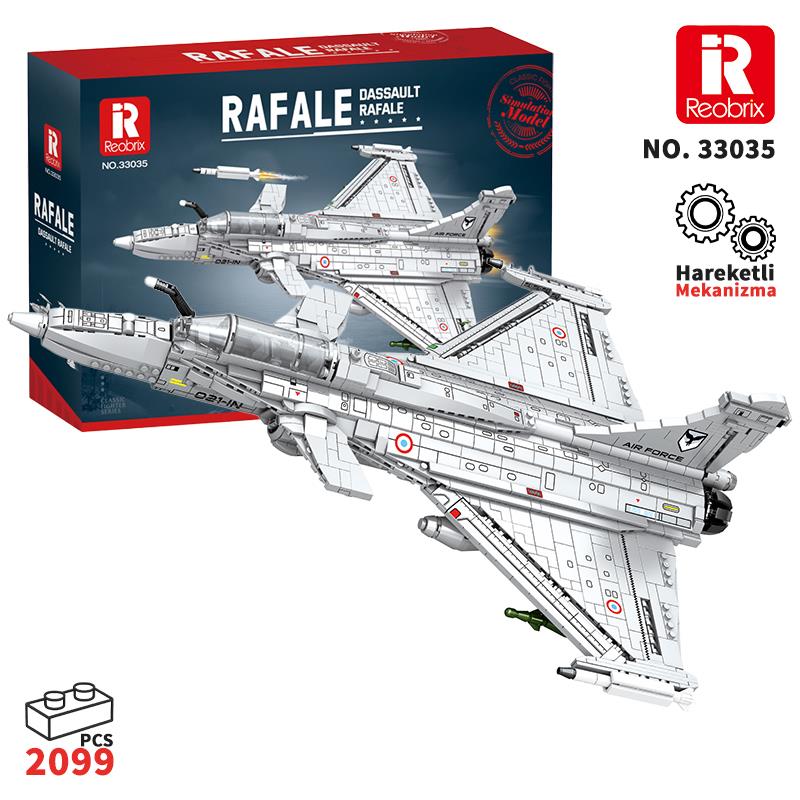 Reobrix 33035 Dassault Rafale Jet Uçak Yapı Blok Seti Building Blocks - 2099 Parça