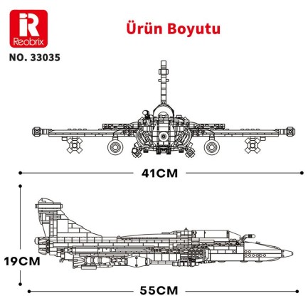 Reobrix 33035 Dassault Rafale Jet Uçak Yapı Blok Seti Building Blocks - 2099 Parça - Thumbnail