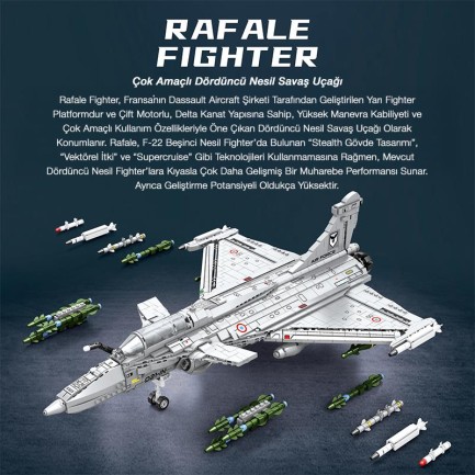Reobrix 33035 Dassault Rafale Jet Uçak Yapı Blok Seti Building Blocks - 2099 Parça - Thumbnail