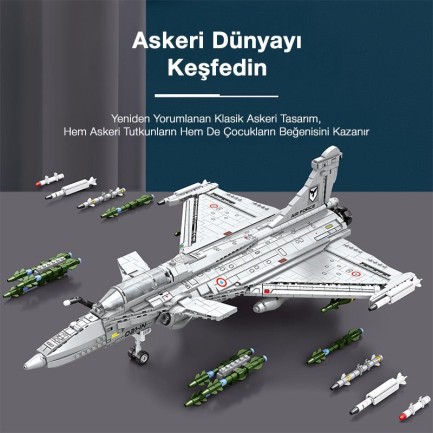 Reobrix 33035 Dassault Rafale Jet Uçak Yapı Blok Seti Building Blocks - 2099 Parça - Thumbnail