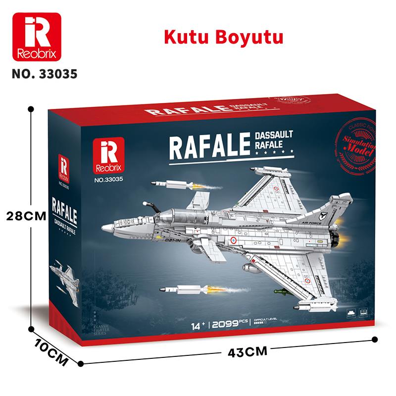 Reobrix 33035 Dassault Rafale Jet Uçak Yapı Blok Seti Building Blocks - 2099 Parça