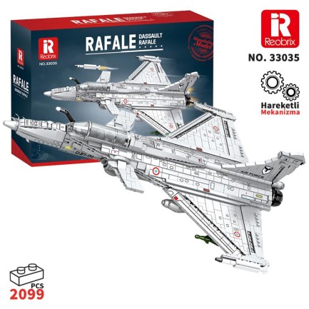 Reobrix - Reobrix 33035 Dassault Rafale Jet Uçak Yapı Blok Seti Building Blocks - 2099 Parça