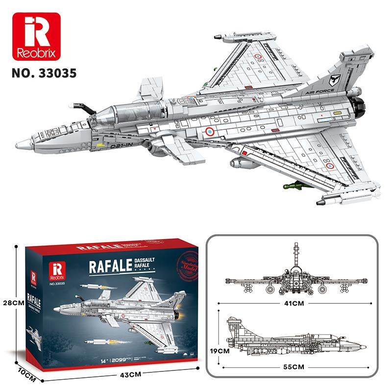 Reobrix 33035 Dassault Rafale Jet Uçak Yapı Blok Seti Building Blocks - 2099 Parça