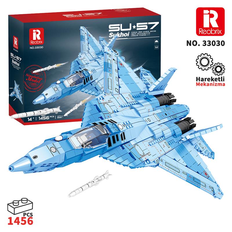 Reobrix Fighter Aircraft Russian Sukhoi Su-57 33030 Brick Yapım Seti