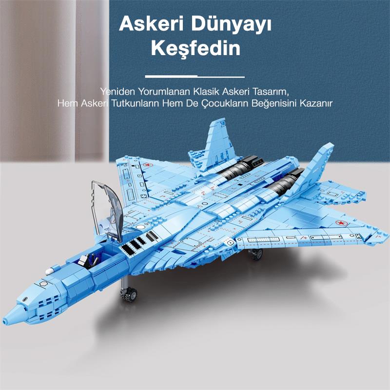 Reobrix Fighter Aircraft Russian Sukhoi Su-57 33030 Brick Yapım Seti