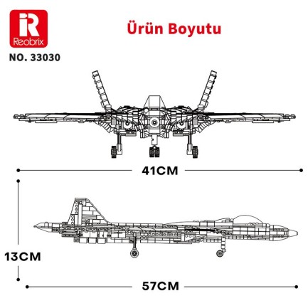 Reobrix Fighter Aircraft Russian Sukhoi Su-57 33030 Brick Yapım Seti - Thumbnail