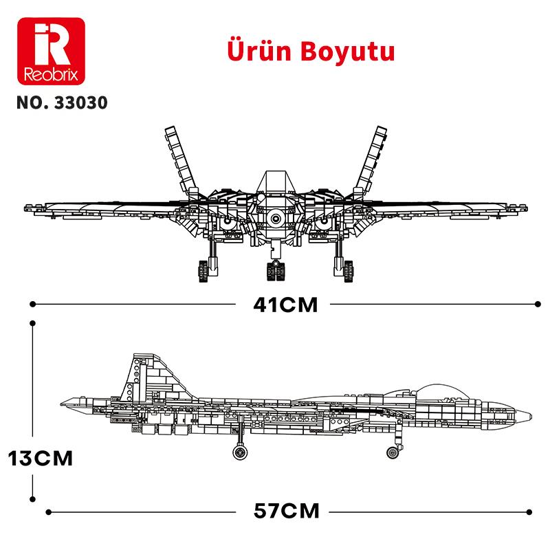 Reobrix Fighter Aircraft Russian Sukhoi Su-57 33030 Brick Yapım Seti