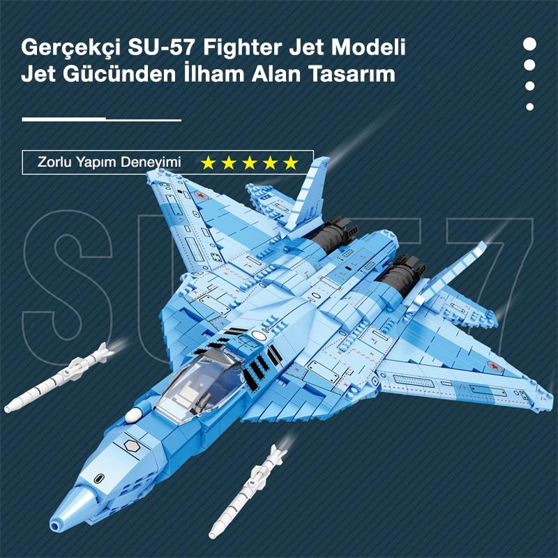 Reobrix Fighter Aircraft Russian Sukhoi Su-57 33030 Brick Yapım Seti