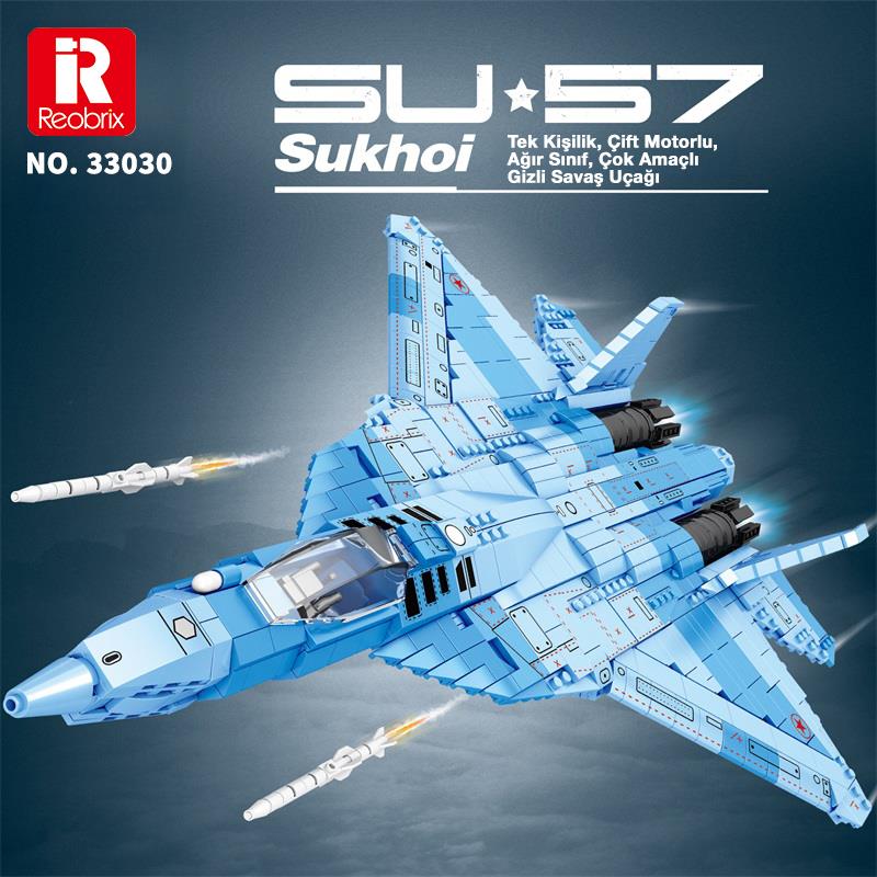 Reobrix Fighter Aircraft Russian Sukhoi Su-57 33030 Brick Yapım Seti