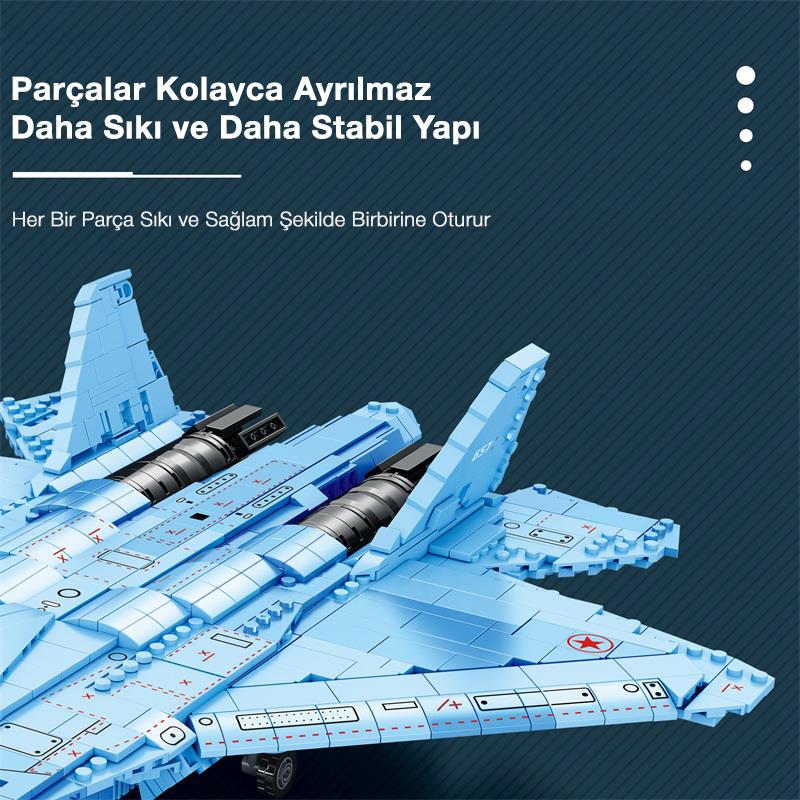 Reobrix Fighter Aircraft Russian Sukhoi Su-57 33030 Brick Yapım Seti