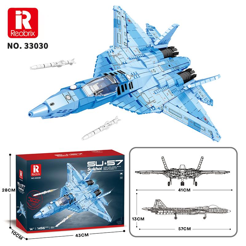 Reobrix Fighter Aircraft Russian Sukhoi Su-57 33030 Brick Yapım Seti
