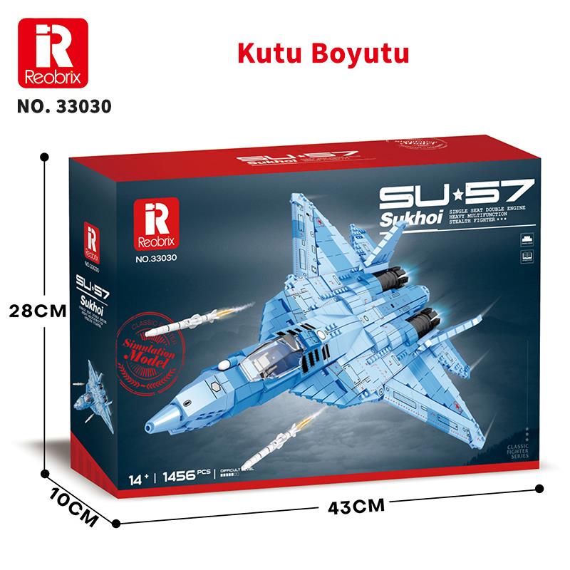 Reobrix Fighter Aircraft Russian Sukhoi Su-57 33030 Brick Yapım Seti