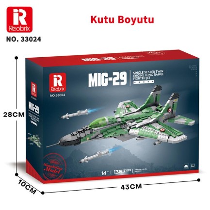 Reobrix 33024 Savaşçı Sovyet Mikoyan MiG-29 Jet Uçak Yaratıcı Yapı Blok Seti Building Blocks - 1387 Parça - Thumbnail