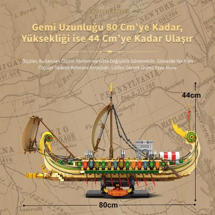 Reobrix 66102 Yunan Savaş Gemisi Yaratıcı Yapı Blok Seti Building Blocks (Greek Warship)- 2982 Parça - Thumbnail