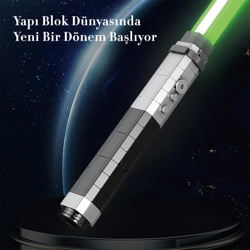 Reobrix 99011 Işın Kılıcı Yeşil Yaratıcı Yapı Blok Seti Building Blocks (Lightsaber) - 578 Parça