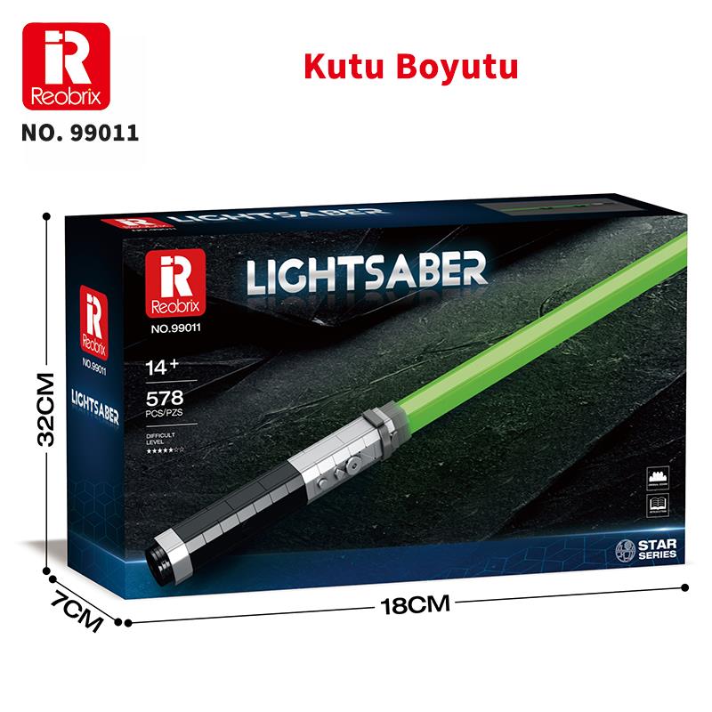 Reobrix 99011 Işın Kılıcı Yeşil Yaratıcı Yapı Blok Seti Building Blocks (Lightsaber) - 578 Parça