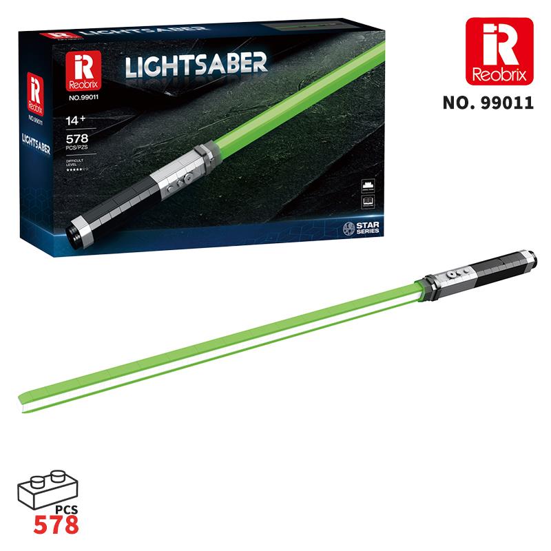 Reobrix 99011 Işın Kılıcı Yeşil Yaratıcı Yapı Blok Seti Building Blocks (Lightsaber) - 578 Parça