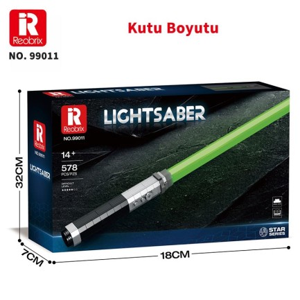 Reobrix 99011 Işın Kılıcı Yeşil Yaratıcı Yapı Blok Seti Building Blocks (Lightsaber) - 578 Parça - Thumbnail