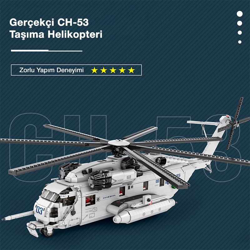 Reobrix 33037 Amerikan Sikorsy CH-53 Nakliye Helikopteri Yaratıcı Yapı Blok Seti Building Blocks - 2193 Parça