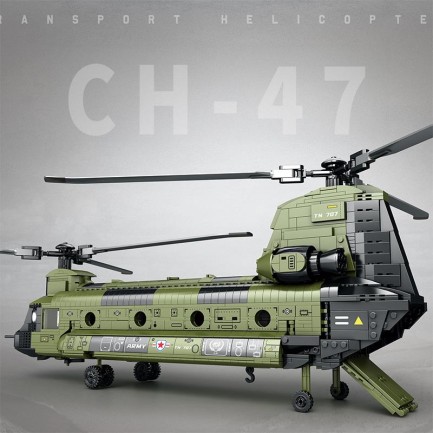 Reobrix 33031 Amerikan Helikopter CH-47 (CH-47 Transport Helicopter Chinook) Yaratıcı Yapı Blok Seti Building Blocks - 1451 Parça - Thumbnail