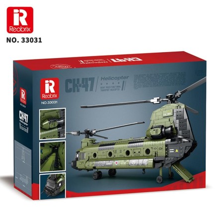 Reobrix 33031 Amerikan Helikopter CH-47 (CH-47 Transport Helicopter Chinook) Yaratıcı Yapı Blok Seti Building Blocks - 1451 Parça - Thumbnail