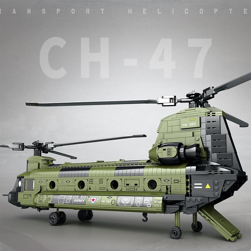 Reobrix 33031 Amerikan Helikopter CH-47 (CH-47 Transport Helicopter Chinook) Yaratıcı Yapı Blok Seti Building Blocks - 1451 Parça