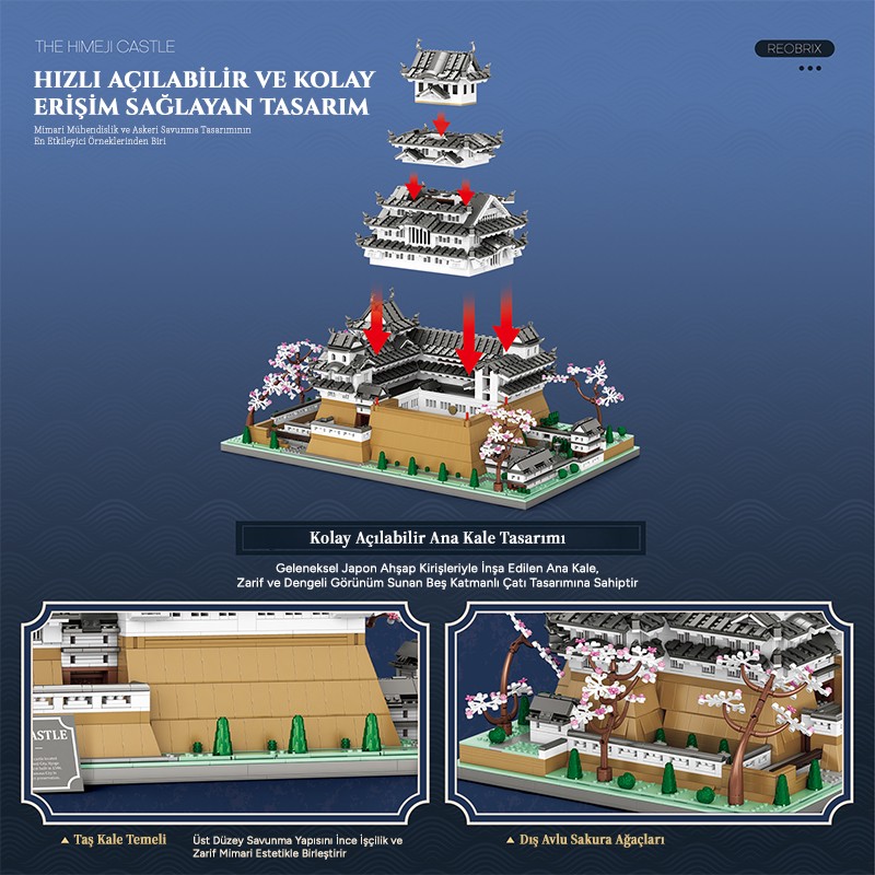 Reobrix Himeji Castle 55017 Brick Yapım Seti
