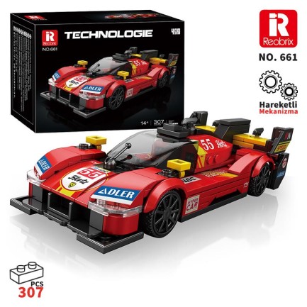 Reobrix - Reobrix Technic 661 Ferrari 499P Spor Araba Yaratıcı Yapı Blok Seti Building Blocks - 307 Parça