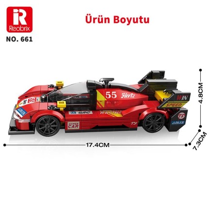 Reobrix Technic 661 Ferrari 499P Spor Araba Yaratıcı Yapı Blok Seti Building Blocks - 307 Parça - Thumbnail