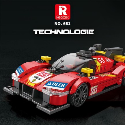 Reobrix Technic 661 Ferrari 499P Spor Araba Yaratıcı Yapı Blok Seti Building Blocks - 307 Parça - Thumbnail