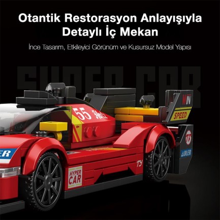 Reobrix Technic 661 Ferrari 499P Spor Araba Yaratıcı Yapı Blok Seti Building Blocks - 307 Parça - Thumbnail