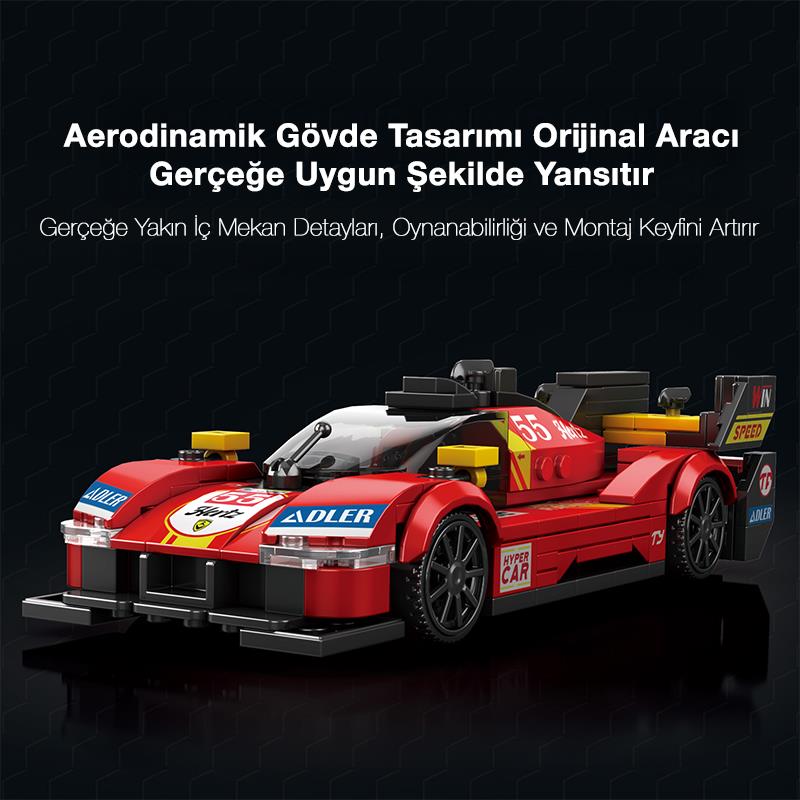 Reobrix Technic 661 Ferrari 499P Spor Araba Yaratıcı Yapı Blok Seti Building Blocks - 307 Parça