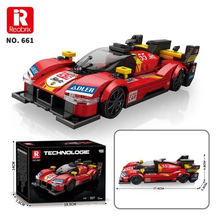 Reobrix Technic 661 Ferrari 499P Spor Araba Yaratıcı Yapı Blok Seti Building Blocks - 307 Parça - Thumbnail