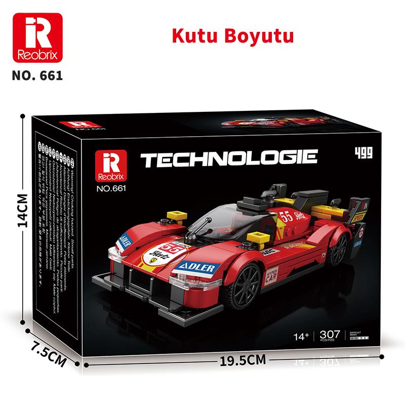 Reobrix Technic 661 Ferrari 499P Spor Araba Yaratıcı Yapı Blok Seti Building Blocks - 307 Parça