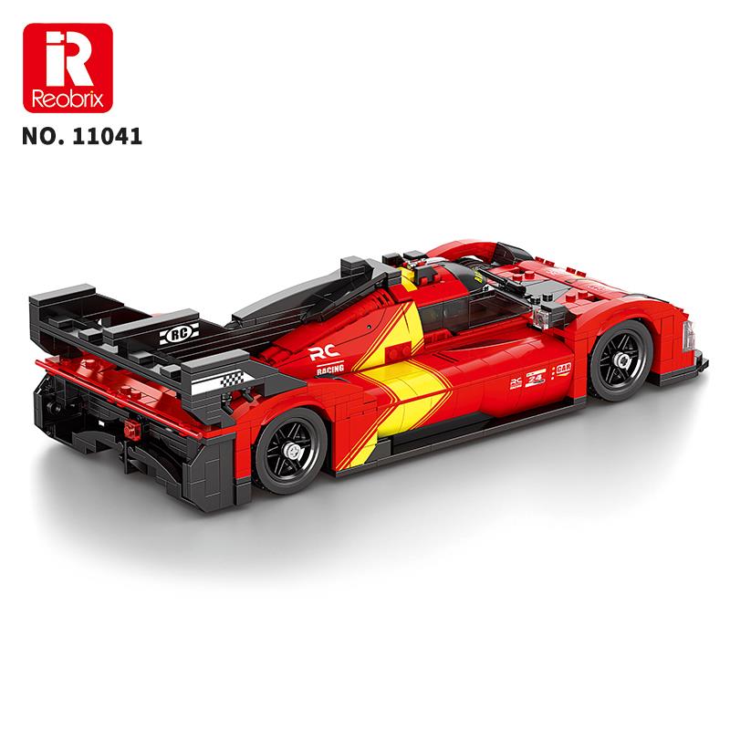 Reobrix Technic 11041 1/12 Ferrari 499P Araba Yaratıcı Yapı Blok Seti Building Blocks - 1370 Parça