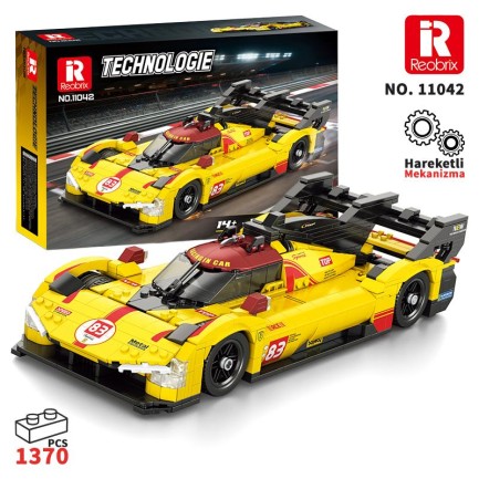 Reobrix - Reobrix Technic 11042 Ferrari 499P Araba Yaratıcı Yapı Blok Seti Building Blocks - 1370 Parça